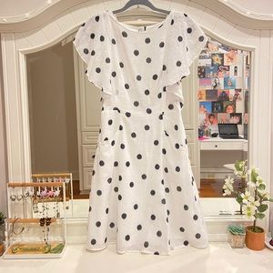 black & white polka dot dress
